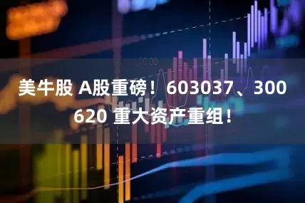 美牛股 A股重磅！603037、300620 重大资产重组！